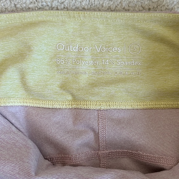 Outdoor Voices Colorblock Leggings Pink, Lilac and Yellow in Small - Picture 4 of 5